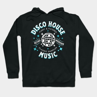 DISCO HOUSE  - Retro Modern Disco Ball (White/blue) Hoodie